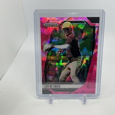 2025 Panini Prizm Leo De Vries #47 Pink Cracked Ice Prizm (RC)