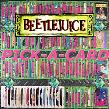 BEETLEJUICE ANIMATED CARTOON PICK-A-CARD BASE,GLOW IN THE DARK,WRAPPER 1990 DART