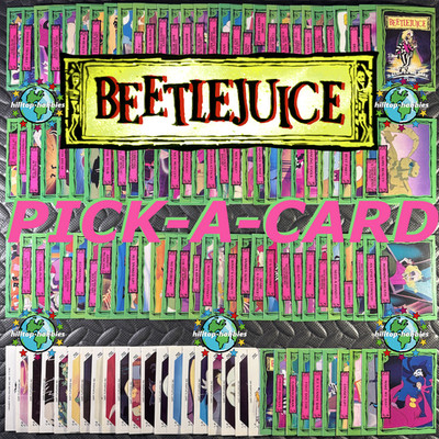 BEETLEJUICE ANIMATED CARTOON PICK-A-CARD BASE,GLOW IN THE DARK,WRAPPER 1990 DART