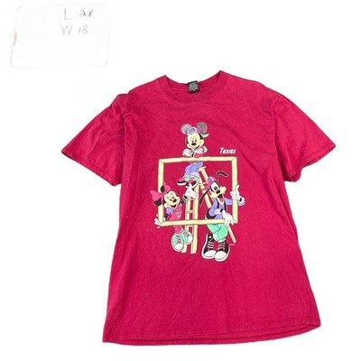 Sherry's Best Mickey Mouse Texas Graphic Tee XL Red Cotton 90s