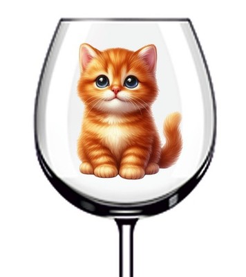 12x Baby Kätzchen Katze Vinyl Aufkleber Abziehbild Becher Weinglas Flasche Van Auto Becher