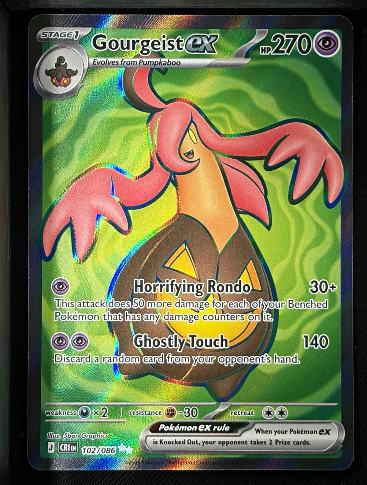 2026 Pokemon Chaos Rising Gourgeist ex 102/086 Ultra Rare Holo