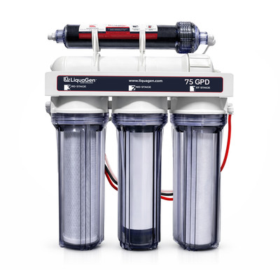 LiquaGen 75 GPD 5 Stage RO DI Aquarium Reef Water Filter System 0 TDS