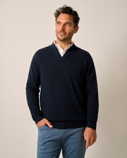 johnnie-O Esteban Johnny Collar Sweater Navy Size M MC-7824237