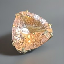 Silver .925 Large Pink Stone Ring Size 7