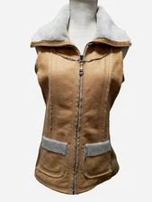 KÜHL Projekt Born in the Mountains Women's Camel Ivory Wool Blend Sherpa Vest S