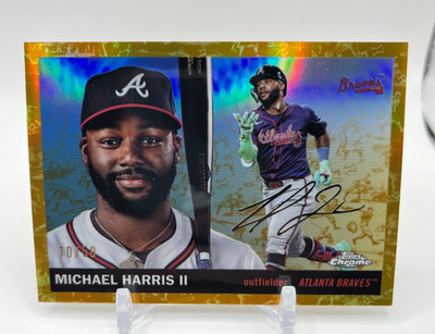 2025 Topps Chrome Platinum Michael Harris II #9 Toile Cream/Gold Refractor /50