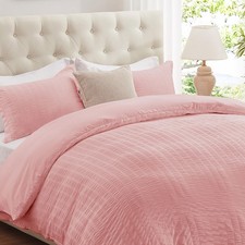 Cozyide Pink Duvet Cover King Size, 3 Pieces Bedding Duvet Covers, Soft Breathab