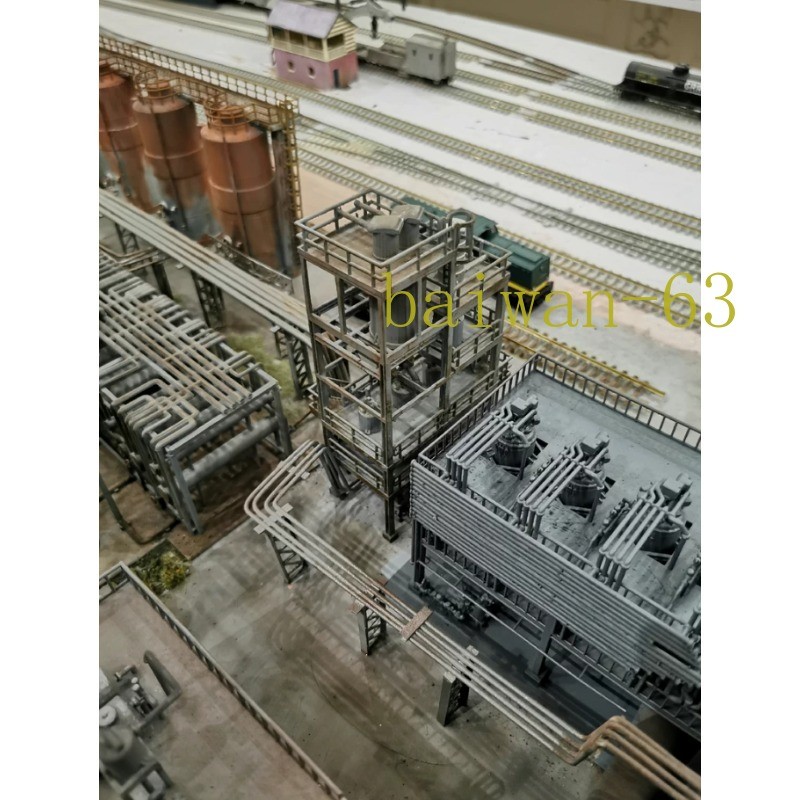 HO Scale Train Scene Factory Model Distillation Column Factory Reactor ...