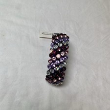 rhinestone bracelet womens stretch purple bling