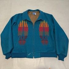 VTG Beaver State Pendleton Wool Jacket Men Blue Chief Joseph Jacket Aztec-L-8534