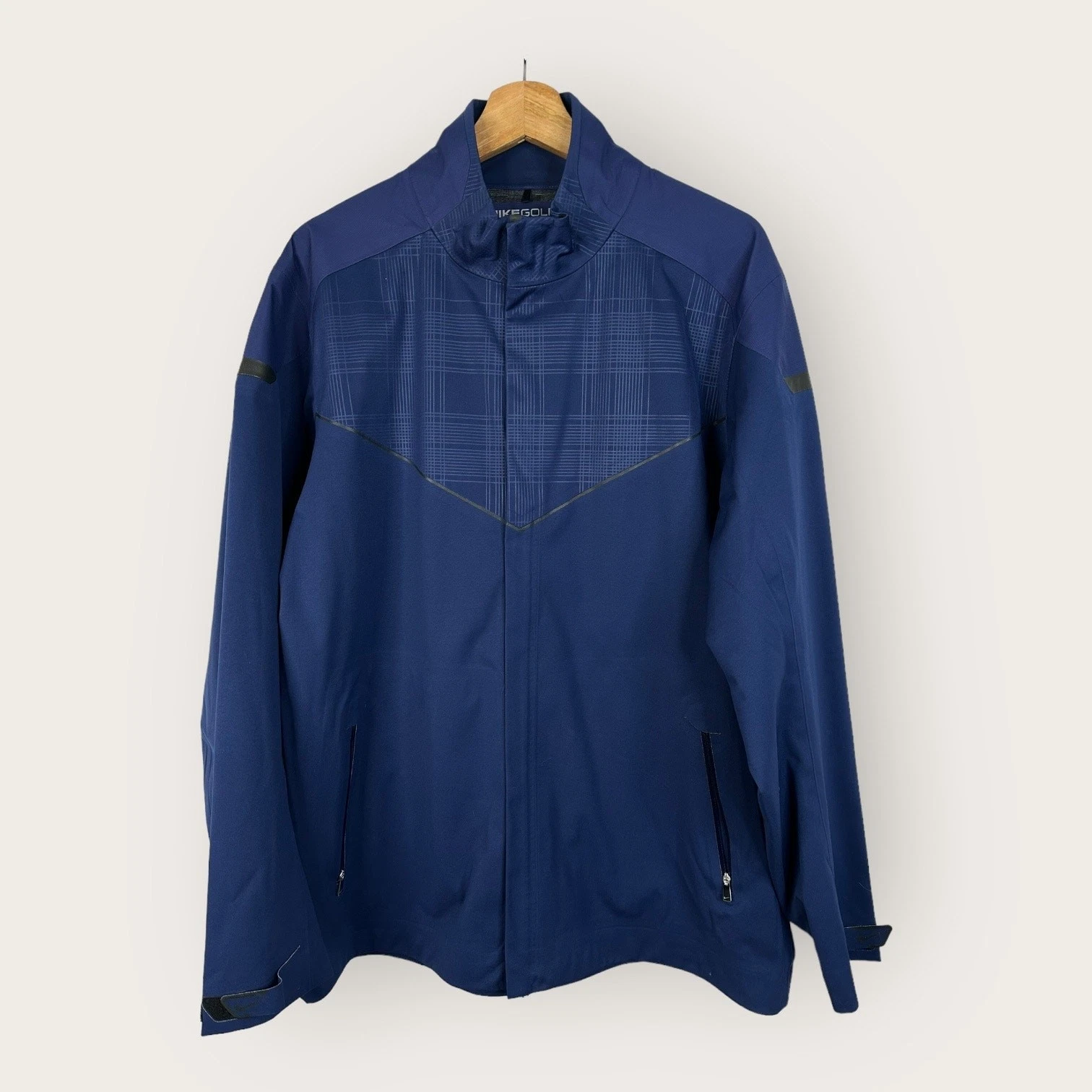 Nike Golf Mens Large STORM-FIT ELITE WATERPROOF FULL ZIP NAVY JACKET 416272-440