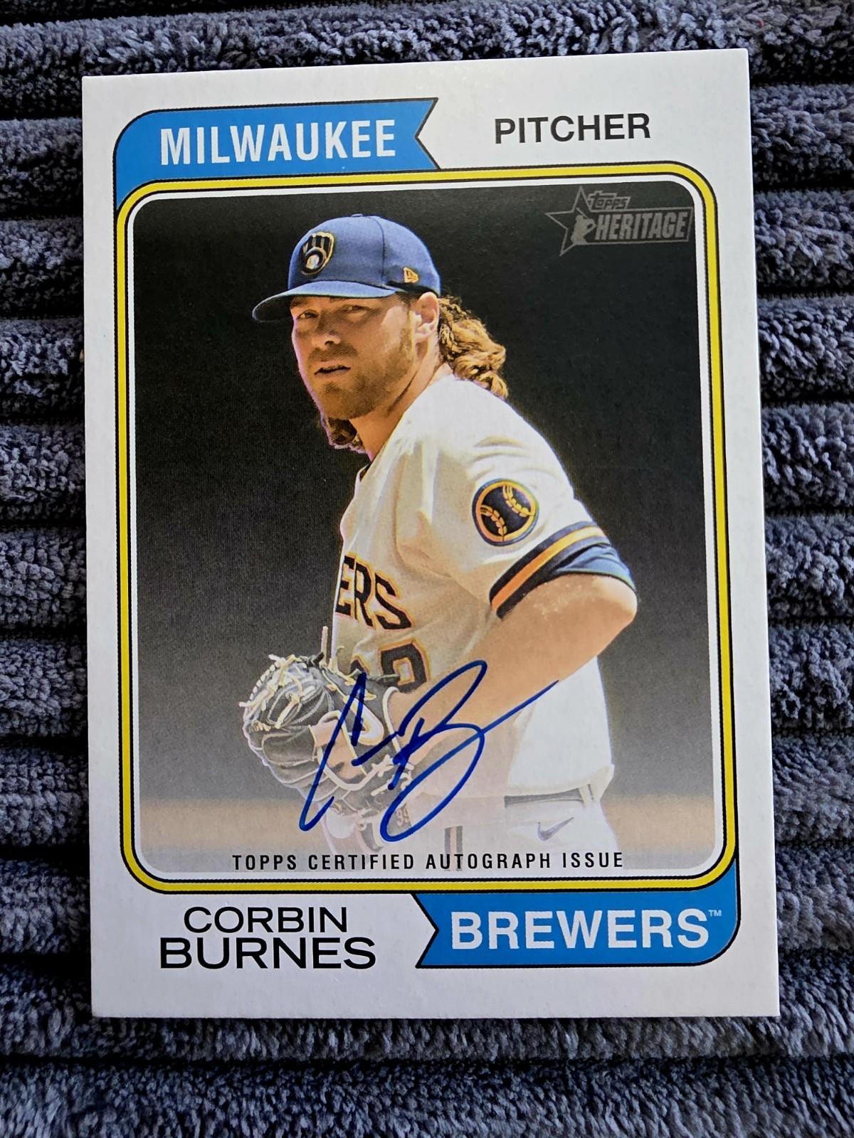 2023 Topps Heritage - Real One Autographs Corbin Burnes #ROA-CB (AU)