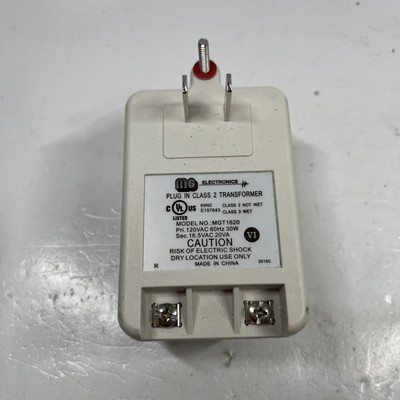 MG Electronics MGT-1620 16VAC 20VA Class II Power Supply CCTV Terminal Output