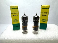 Amperex EL84 6BQ5 Closely Matched Pair Halo Gatter. Holland. Tests Like NOS Tube