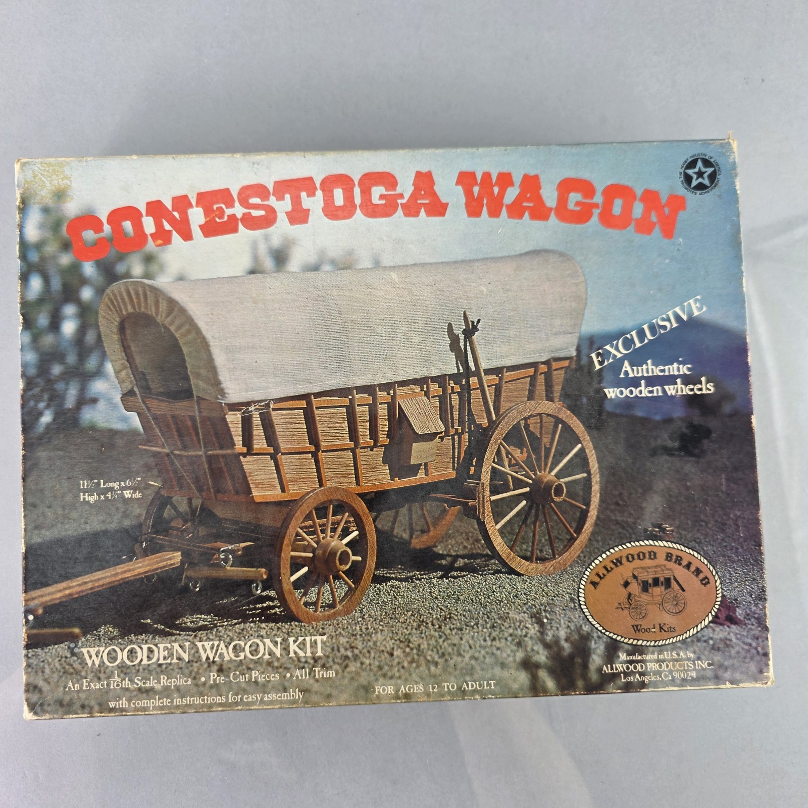 Allwood Brand Wooden Pre-Cut 1/16th Conestoga Wagon Model Kit 5012 ...