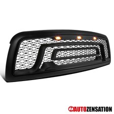 Fit 2009-2012 Dodge Ram 1500 Honeycomb Mesh Bumper Hood Grille W Led Signal