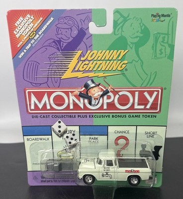 Johnny Lightning Monopoly Water Works Truck and Bonus Game Token Mint On Card