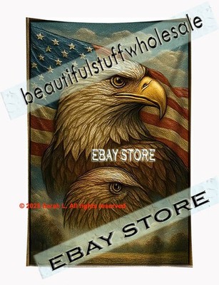 Eagle portrait tapestry patriotic wildlife wall art oil lodge hangings 59X82 in