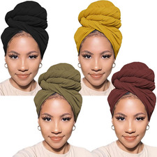 Head Wraps for Black Women African Head Wrap Lightweight for Women Long Plain Tu