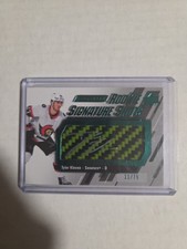 2023-24 UD Engrained-Rookie Signature Shots Tyler Kleven #RSS-KL Green Stick /75