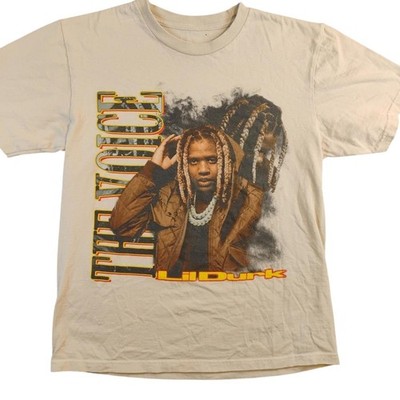 Lil Durk The Voice Shirt Mens Medium Beige Rapper Hip Hop Graphic Tee Music