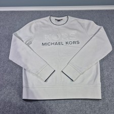Michael Kors White and Black Sweatshirt Sz SM Cotton Blend Warm Classic