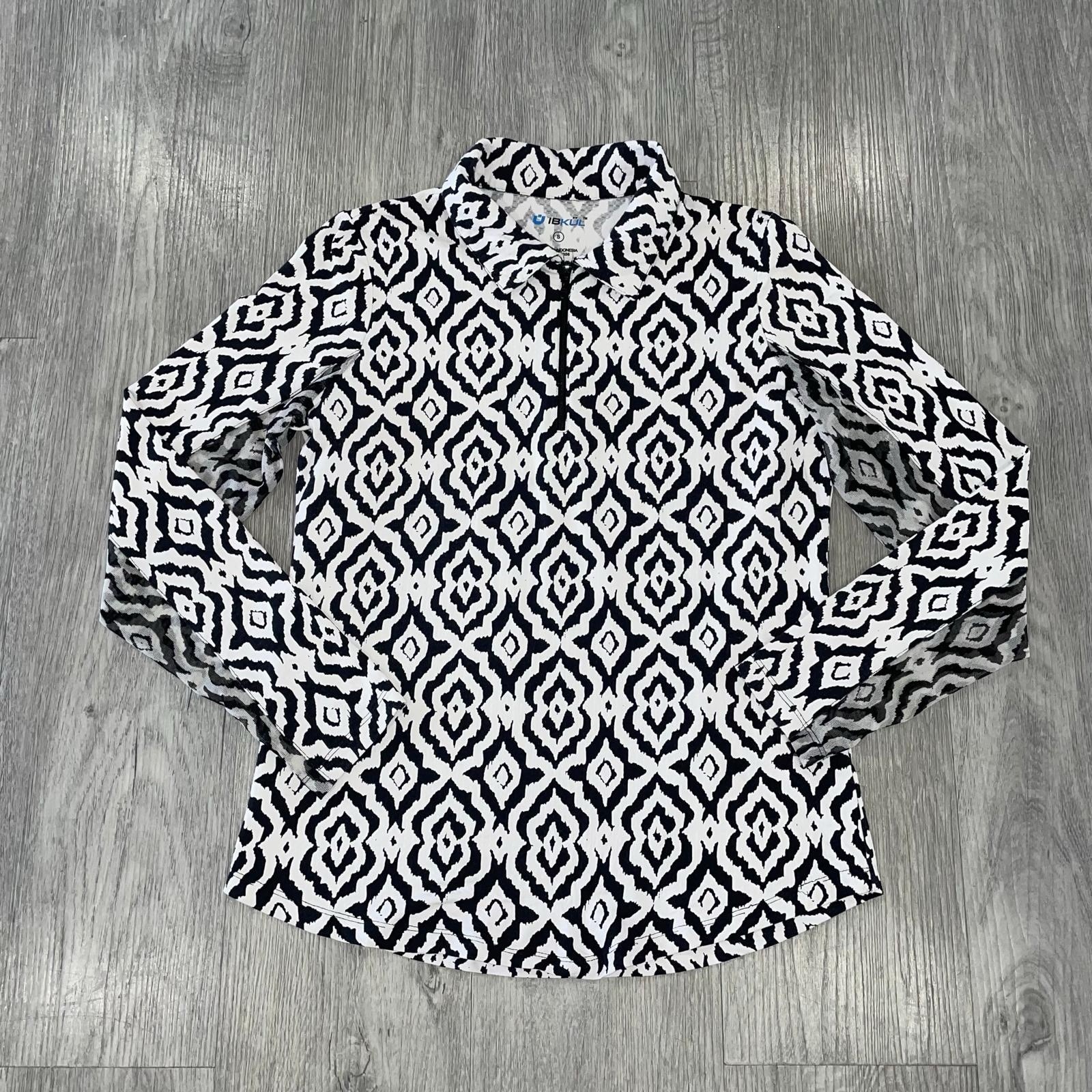 Ibkul Top Women&rsquo;s Small 1/4 Zip Long Sleeve Pullover Shirt
