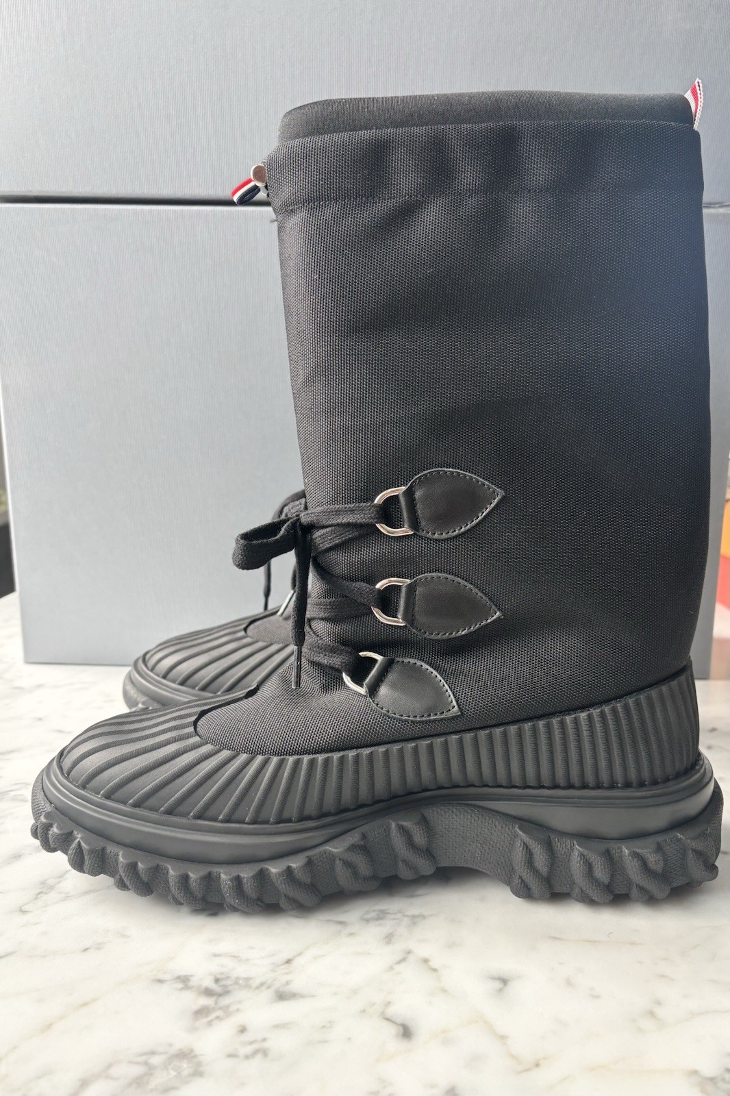 SALOMON Stivali da sci THOM BROWNE metà polpaccio nero 42 9 nuovi con scatola!