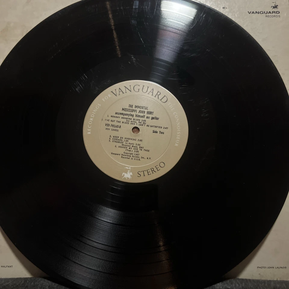 MISSISSIPPI JOHN HUR Immortal LP Vanguard SVRL19005 UK черная этикетка винил РЕДКАЯ - Изображение 3 из 4
