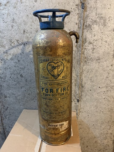 Elkhart Vintage Copper Brass Fire Extinguisher Empty