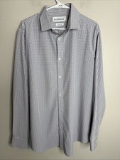 Mizzen Main Shirt Men  s Size XL Leeward Button Down Trim Fit Check Stretch EUC