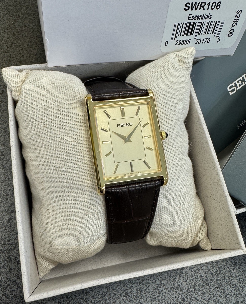 Seiko Essentials Gold Men's Sapphire Crystal Watch - SWR106 Made