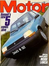 MOTOR MAGAZINE 29-SEP-84 - Citroen CX GTi Turbo, Renualt 5, Saab 900 Turbo 16S