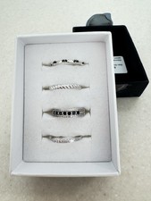 Bomb Party Stack Rings Set4 Onyx Wrosequartz Rbp 8106 Shes An Edgy Queen Sz7