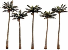 Woodland Large Palm Tree 4 3/4'' -5 1/4'' (5) - Model Railroad Tree - #tr3598