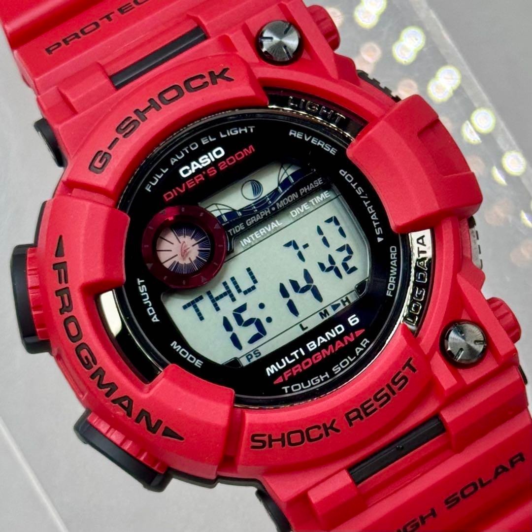 Unused MINT CASIO G-SHOCK GWF-1000RD-4JF FROGMAN Burning Red Solar