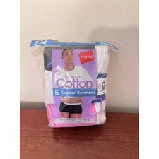Hanes Womens Tagless Boyshorts Cotton Stretch 3-Pack Size 9/2XL