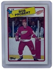 Bob Probert 1988-89 Topps Hockey Rookie Card Detroit Red Wings RC #181. rookie card picture