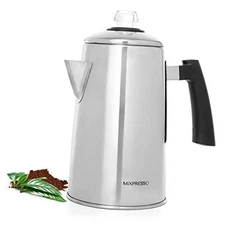  Stainless Steel Coffee Percolator Stovetop, 52 oz 12 Cup Stainless Steel