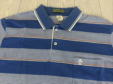 Vtg Munsingwear PENGUIN Logo Blue Stripe ULTRA THIN Polo Surfer 50/50 Shirt XL