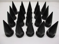20 - Wheel Lugnut Black Plastic 33mm Thread On Spike Nut Covers Caps 4 34