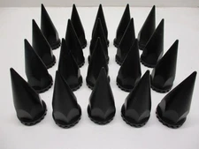 20 - Wheel Lugnut Black Plastic 33mm Thread On Spike Nut Covers Caps / 4 3/4"