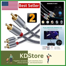High-Fidelity 2-Pack 4ft RCA Stereo Audio Cables - Shielded & Durable