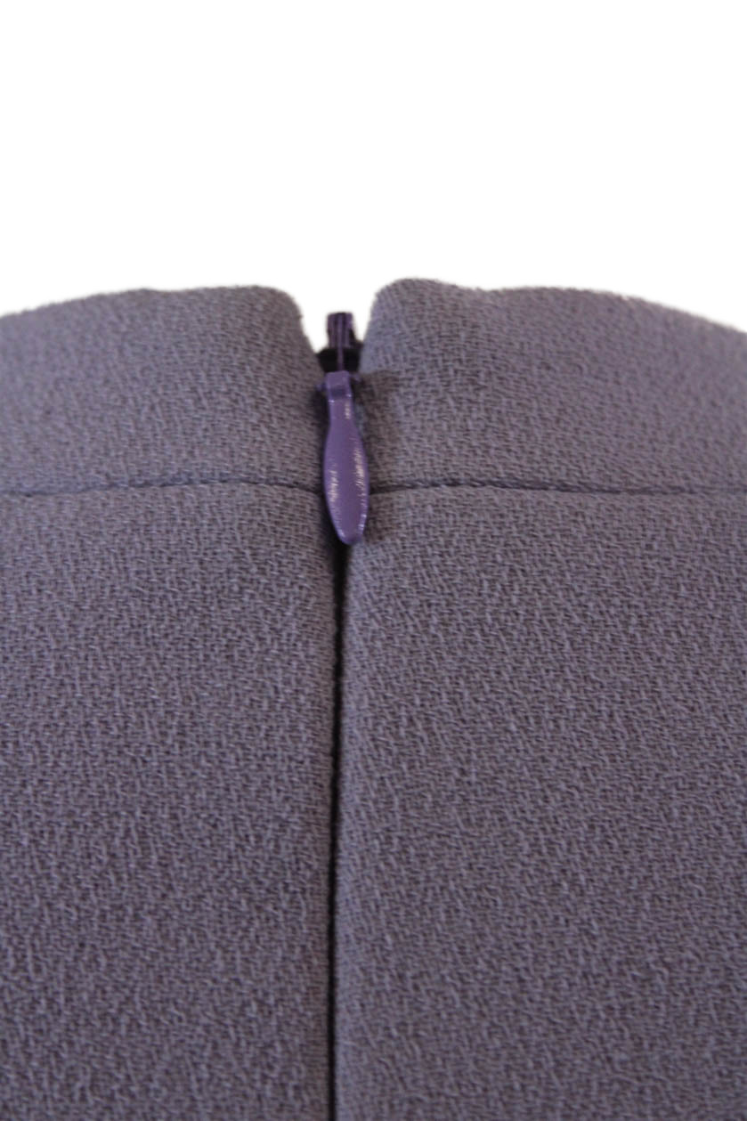 Michael Kors Womens Wool Cut Out One Shoulder Zip Back Shift Dress Purple Size 2 thumbnail 4