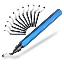 13-Piece Deburring Tool for 3D Printing, 12 M2 HSS Blades Aluminum Handle,