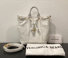 Veronica Beard Mini Goody Leather Off White Crossbody Bag 7" x 7.5" x 3.25" New