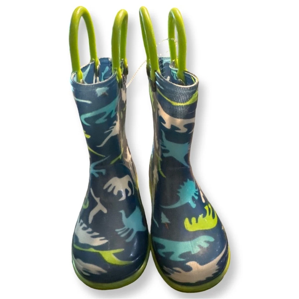 Hibigo Dinosaur Pattern Kids Rain Boots Baby Size 4 - Image 2 of 4