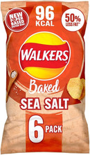 Walkers Baked Snacks Sea Salt 6 x 22g Fast & Free UK Delivery