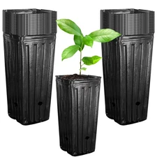 40Pcs Tall Tree Pots,Plastic Deep Nursery Treepots,7.8" Tall Seedling Flower ...